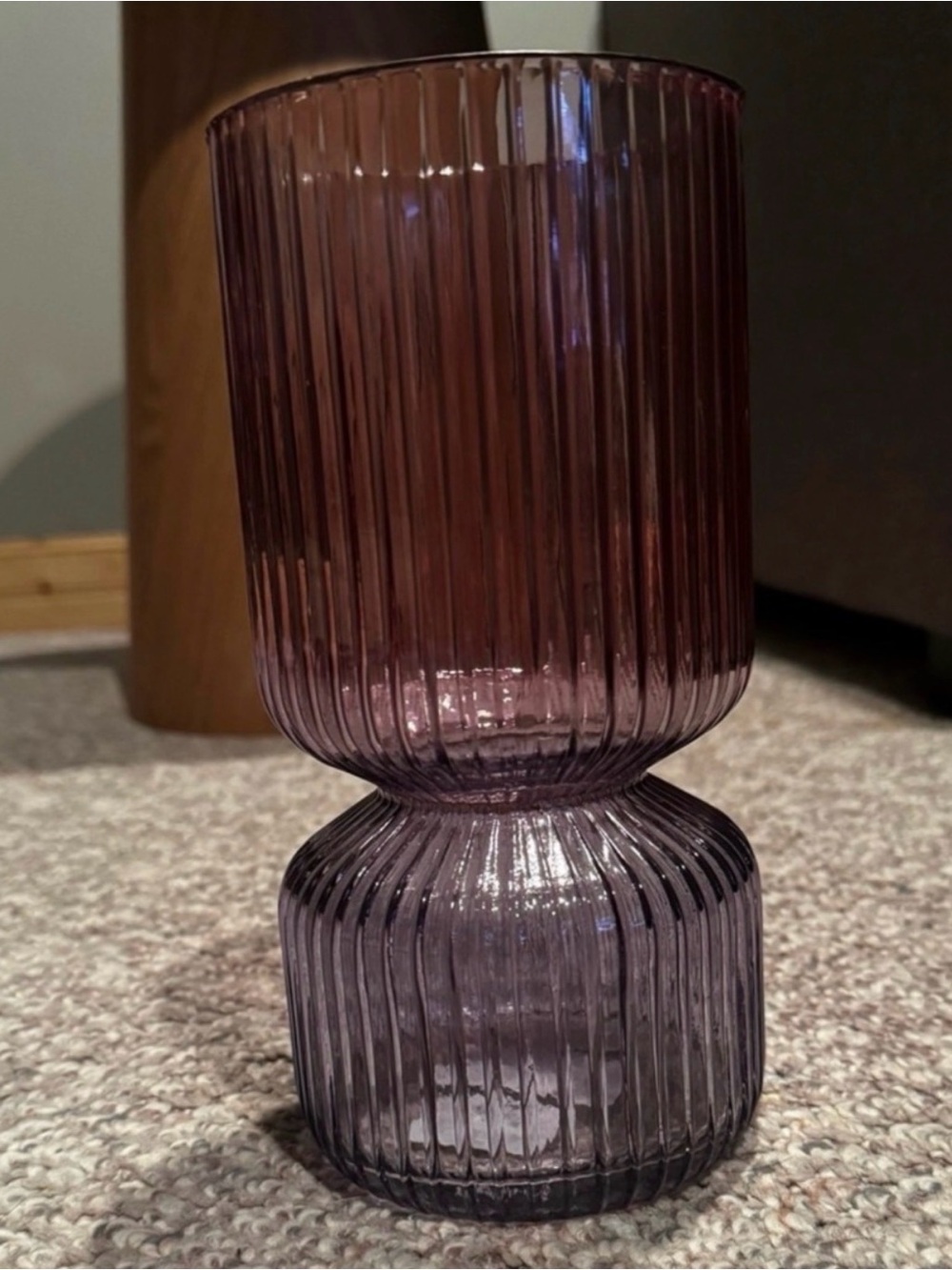 Handmade Two toned pink and purple glass vase